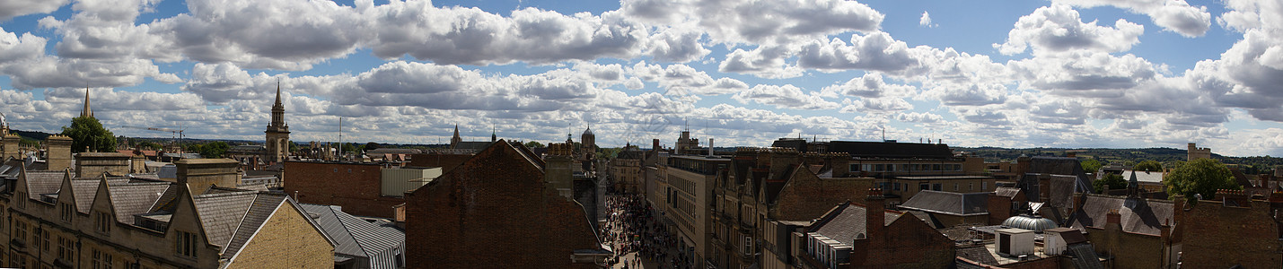 牛津屋顶的全景图片