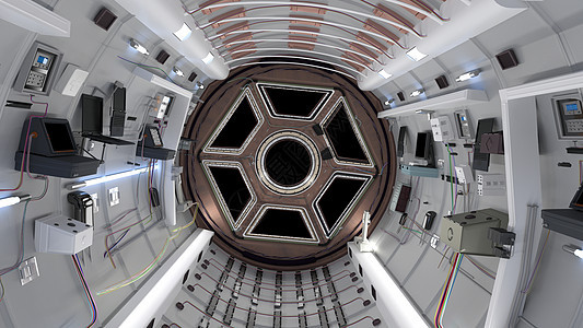 航天飞机舱 航天飞机在太空中飞行 3D 渲染图片