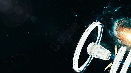 银河空间站环绕银河系统飞行星系发射宇航员地球进步渲染车站航天飞机3d飞行器图片