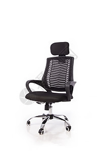 带有黑色后垫 黑色座位和把手的坐椅 在白色背景上隔离办公室椅子家具办公家具皮革扶手椅车轮工作经理奢华图片
