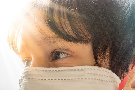 在科罗纳病毒和流感爆发期间 儿童戴面罩感染孩子外科诊所过敏空气病人药品疾病发烧图片