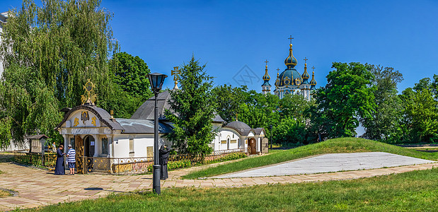 乌克兰基辅Myra圣尼古拉教堂遗产建筑教会旅游晴天景观首都爬坡名胜建筑学图片