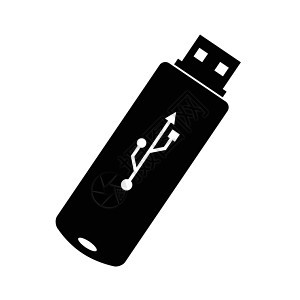 USB 闪存驱动器图标上惠特图片