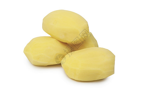 白背景孤立的原生剥皮马铃薯原油芯片小吃农业黄色食物蔬菜淀粉杂货店白色图片