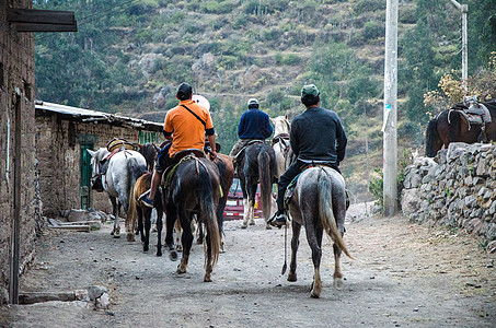 秘鲁利马以北Canta镇一群骑手图片