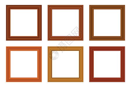 为您的设计设置方形金色复古木制框架 复古封面 放置文本 复古古董金色现代矩形框架 它制作图案矢量模板收藏照片白色摄影木头风格木板图片