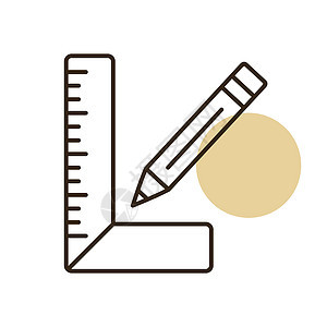 木匠广场和铅笔矢量平面 ico公制正方形木头工具统治者测量仪表乐器木工毫米图片