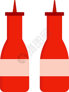 两瓶番茄酱 插图 白色背景的矢量图片