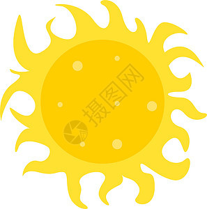 橙色夏日太阳 插图 白底矢量背景图片