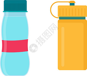 运动水瓶 插图 白色背景的矢量图片