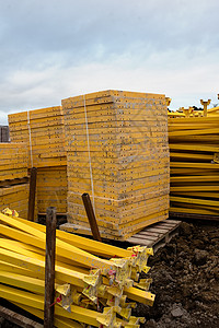表单 甲板形式 板块混凝土飞形表工业运输工作工地平板建筑黄色建筑学模板托盘图片