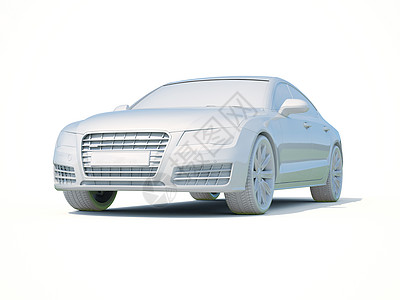 3d车白色空白模版渲染轿车背景模板车辆商务汽车工业运输跑车维修图片
