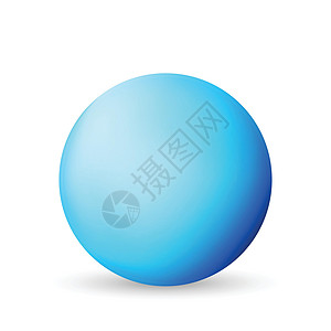 玻璃蓝球或珍贵珍珠 在白色背景上突出显示的光滑逼真的 ball3D 抽象矢量插图 带阴影的大金属泡泡圆圈反射塑料球体气泡艺术按钮图片