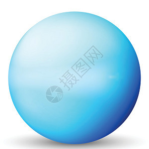 玻璃蓝球或珍贵珍珠 在白色背景上突出显示的光滑逼真的 ball3D 抽象矢量插图 带阴影的大金属泡泡网络圆圈按钮反射球体气泡塑料图片