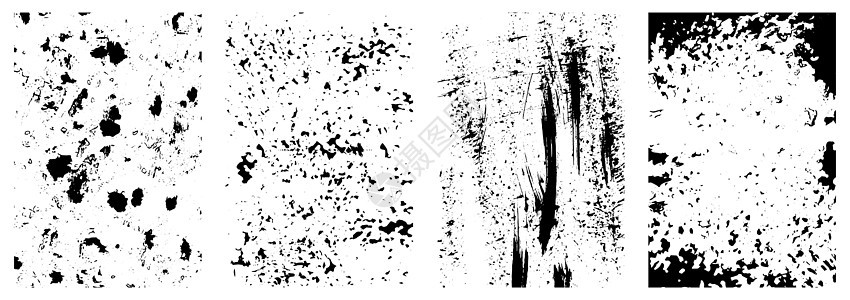 抽象的黑色 grunge 帧集合刷子墨水白色艺术草图框架苦恼插图边界图片