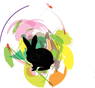兔子它制作图案墨水毛皮动物草图哺乳动物艺术插图动物园家庭宠物图片