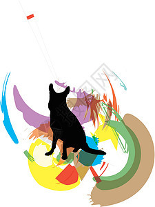 Dogvector 它制作图案注意力狗窝友谊艺术牧羊犬爪子宠物插图猎人小狗图片
