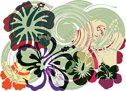 抽象花卉图创造力植物打印装饰彩虹装饰品季节花店花瓣插图图片
