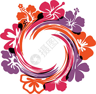 抽象花卉图装饰品风格彩虹花瓣打印植物创造力花园花店插图图片