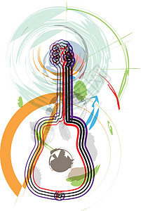 吉他它制作图案民间音乐会蓝调旋律笔记文化艺术国家音乐家装饰品图片