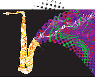 抽象萨克斯管它制作图案萨克斯管娱乐岩石独奏漩涡喇叭分贝歌曲节日音乐图片
