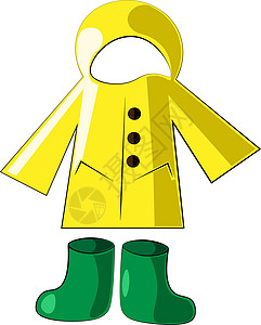 单元素雨衣和靴子 在科罗拉多画插图图片