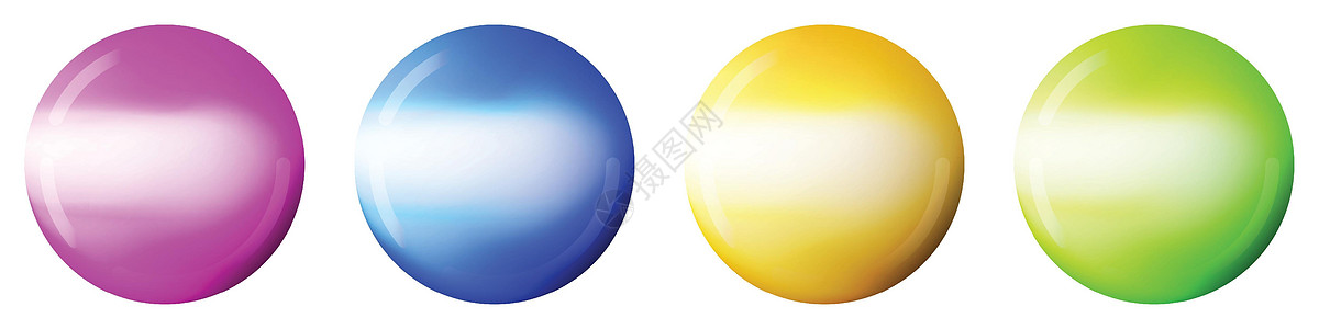 镶有玻璃彩球 在白色背景上突出显示的光滑逼真的 ball3D 抽象矢量插图 带阴影的大金属泡泡魔法原子水晶反思眼镜镜子地球按钮反图片