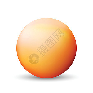 玻璃橙色球或珍贵的珍珠 在白色背景上突出显示的光滑逼真的 ball3D 抽象矢量插图 带阴影的大金属泡泡网络气泡液体蓝色球体艺术图片