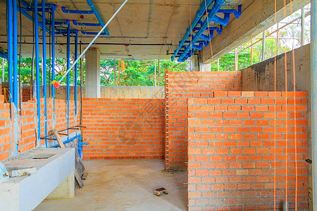 开发住宅室内安装管道的建筑建筑建设建造工程;图片