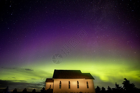 北极光乡村教会组织极光绿色国家图像北极光图片天空图片