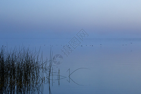 北湖日出场景天空环境摄影图片