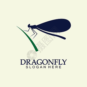蜻蜓标志矢量图标插画设计模板创造力极简黑色蝴蝶翅膀动物昆虫艺术身份插图图片