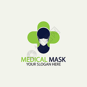面部保护面具矢量标志 医用面具标志矢量图标插图设计预防外科流感过敏疾病诊所标识危险感染卫生图片