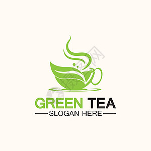 茶杯标志矢量设计 绿茶矢量标志模板菜单插图包装品牌邮票草本植物标识食物咖啡店茶壶图片