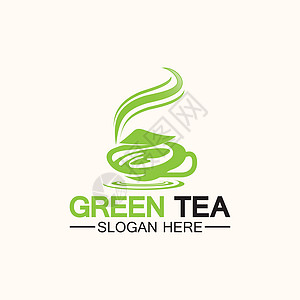 茶杯标志矢量设计 绿茶矢量标志模板菜单茶壶包装叶子邮票标签徽章咖啡店草本植物标识图片