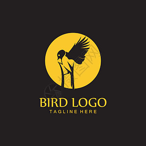 鸟标志矢量图标设计模板羽毛公司标识动物飞行徽章标签自由艺术白色图片
