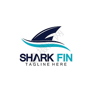 鲨鱼鳍标志矢量插图设计模板 鲨鱼标志模板矢量它制作图案海洋圆圈捕食者吉祥物标识危险游泳荒野海浪野生动物图片