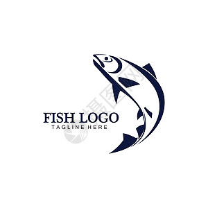 鱼抽象图标设计标志模板 钓鱼俱乐部或在线商店的创意矢量符号水族馆市场艺术动物标识圆圈插图公司店铺海鲜图片