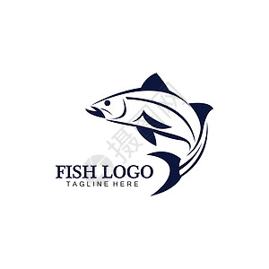 鱼抽象图标设计标志模板 钓鱼俱乐部或在线商店的创意矢量符号市场标识水族馆艺术公司插图动物海鲜店铺游泳图片