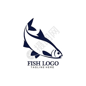 鱼抽象图标设计标志模板 钓鱼俱乐部或在线商店的创意矢量符号海鲜艺术野生动物市场标签食物圆圈标识公司卡通片图片