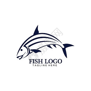 鱼抽象图标设计标志模板 钓鱼俱乐部或在线商店的创意矢量符号海鲜插图动物卡通片店铺蓝色水族馆公司游泳标识图片