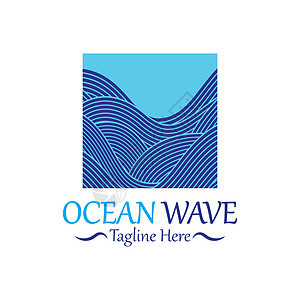 在亚洲样式的抽象蓝色海浪 它制作图案矢量插图草图海滩装饰品白色纺织品漩涡曲线海洋墙纸图片