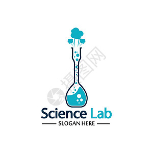 科学实验室标志 实验室管标志模板设计店铺标识灯泡公司生物学化学品标签赛跑者跑步实验图片