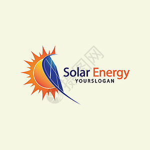 太阳太阳能标志设计模板 太阳能技术标志设计阳光叶子插图玻璃商业公司标识品牌力量圆圈背景图片