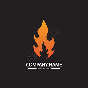 黑色背景上的抽象火焰标志模板 企业品牌标识字体电气推广海浪商业身份刷子力量技术网络图片