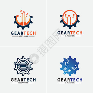 科技齿轮标志矢量设计模板 技术标志模板设计矢量维修工程师顾问机构公司店铺教育品牌插图工作室图片
