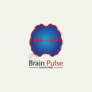 健康脑脉搏标志模板设计矢量头脑科学医生药品诊所技术脉冲生活风暴心电图图片