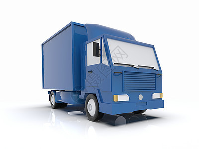 白色背景的蓝色玩具商用运货卡车货车命令船运服务卡车后勤司机交通货运汽车图片