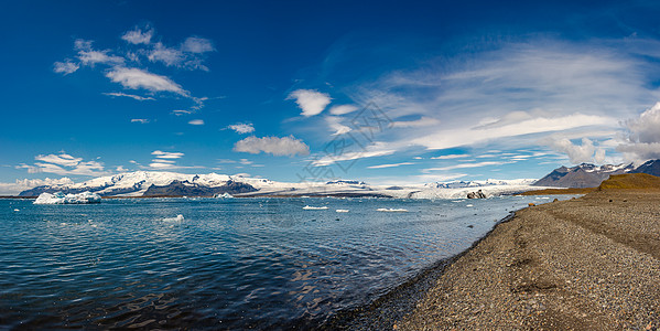 冰山和冰川舌头的冰川拉古乔库萨尔伦大湖全景 冰岛 夏季冒险支撑波浪气候史诗旅行吸引力环境全球观光图片