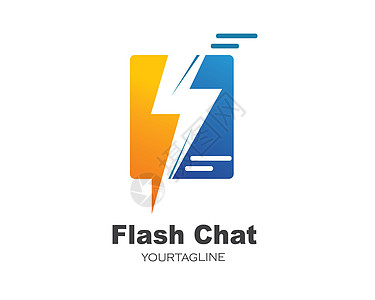 Flash 聊天消息图标徽标插图 vecto图片